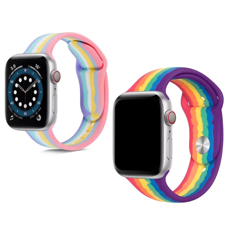 Pulseira Silicone Arco Iris Colorida Smartwatch IWO Apple Watch 38/40mm 42/44mm
