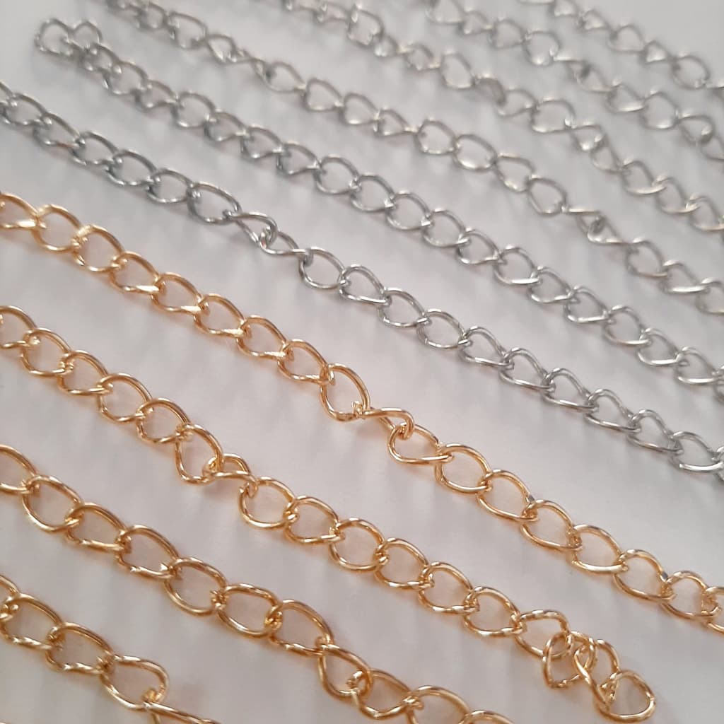 Corrente Extensora 10 Peças Alongadora 4x5mm para Colar Pulseirinha