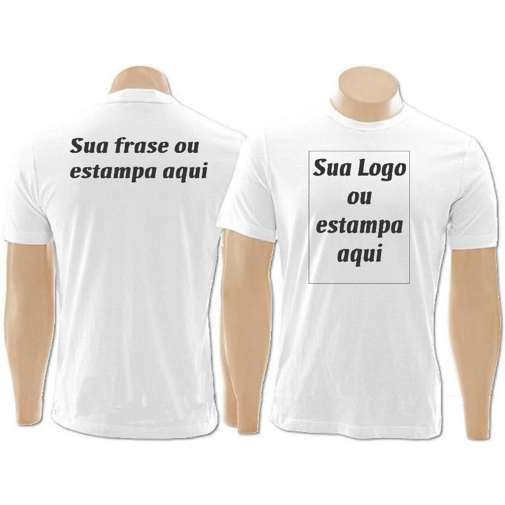 Camiseta Personalizada C/ Sua Estampa, logo, criatividade 2 Estampas (não fazemos a arte)