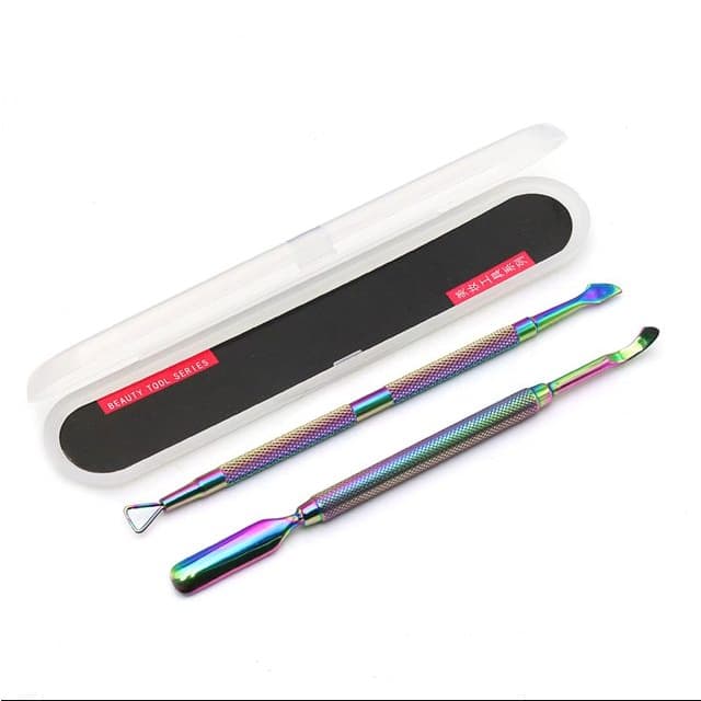 Kit Espalhador de Fibra e Empurrador de Cutícula Profissional Aço Inox