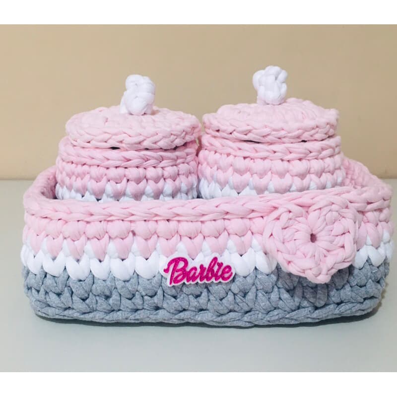 Cestos de Crochê Barbie