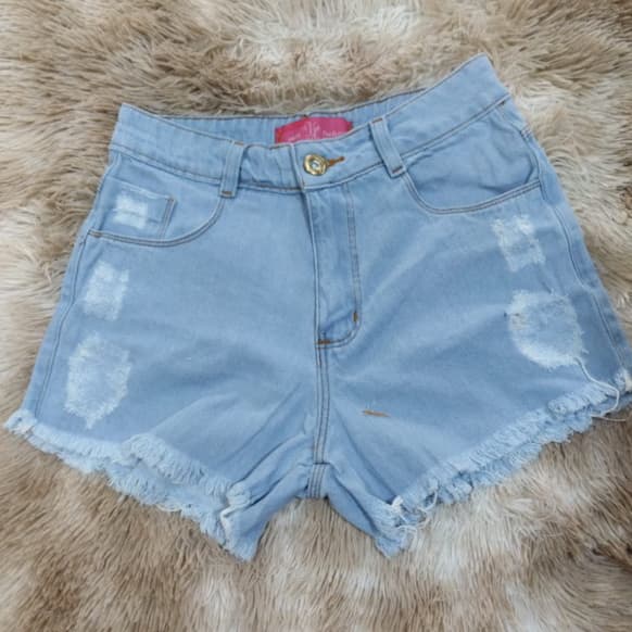 SHORTS JEANS MARMORIZADO DESTROYED CURTO DO 36 ao 46