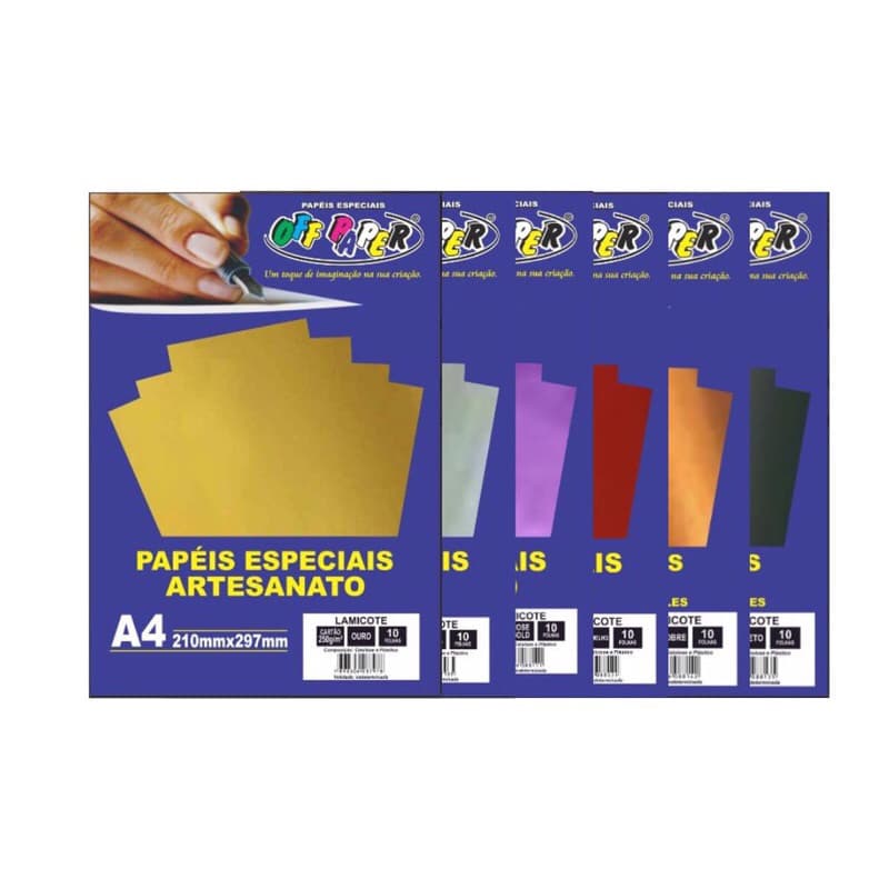 Papel Lamicote c/ 10 Folhas A4 250g - Laminado parece um espelho