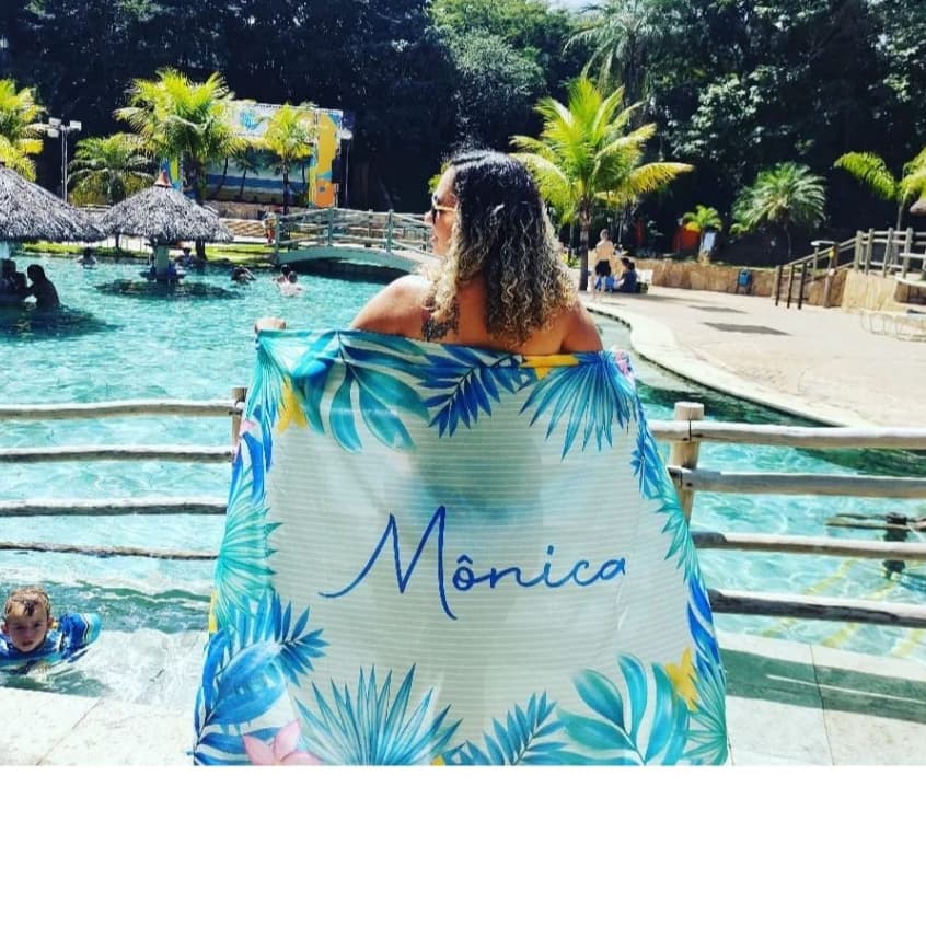 Canga de Praia Personalizada Folhagem Verde