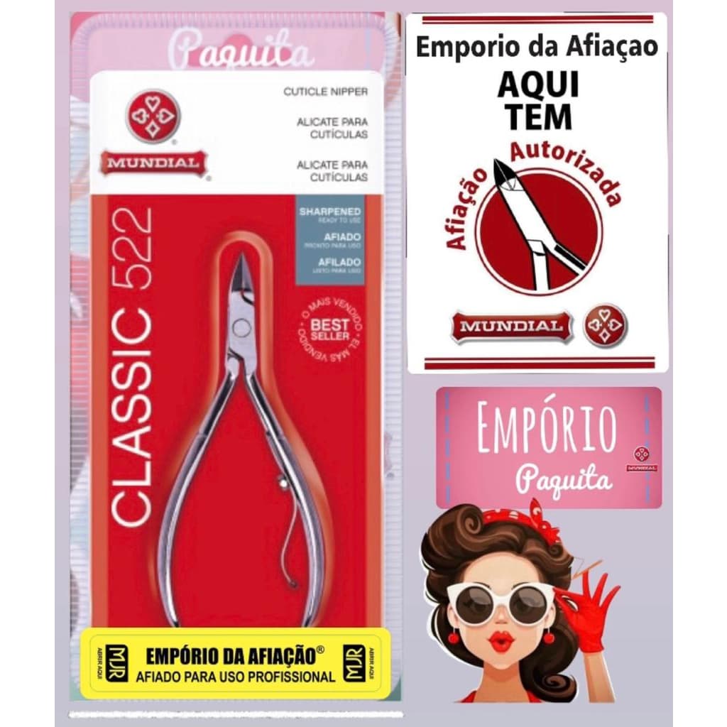 Alicate De Cutícula Unha 522 Aço Classic Mundial Manicure
