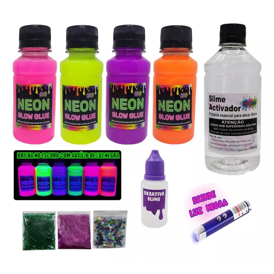 Mini Kit De Slime Neon Especial Dia Das Crianças Black Friday Natal