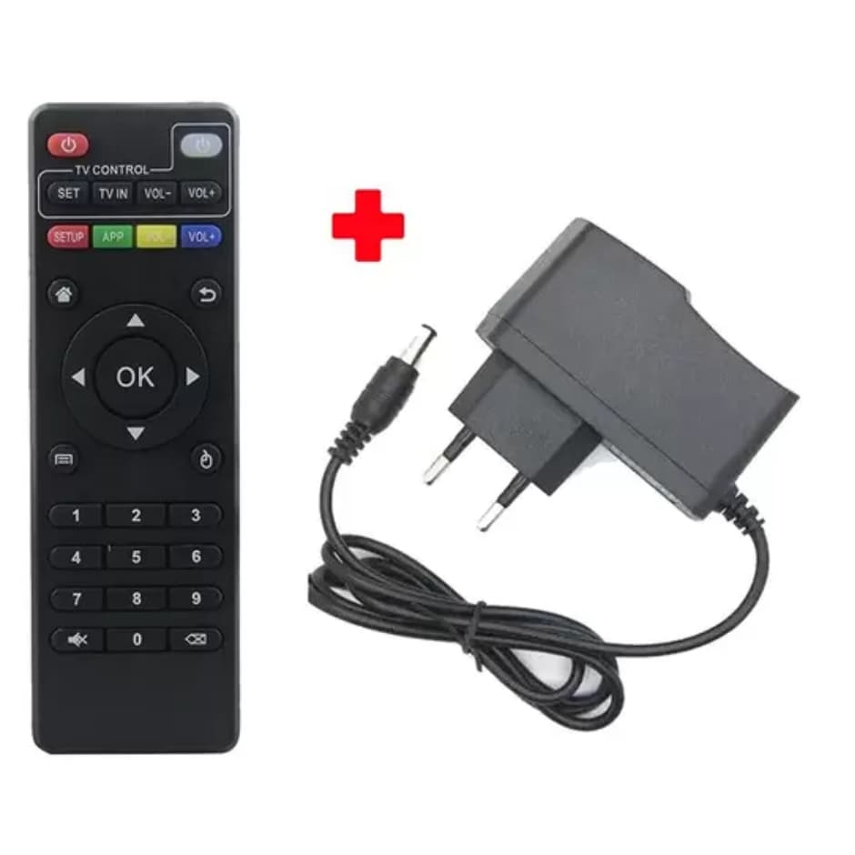 KIT Controle remoto universal caixa/Box de smart TV + Fonte de alimentação 5v 2Amp