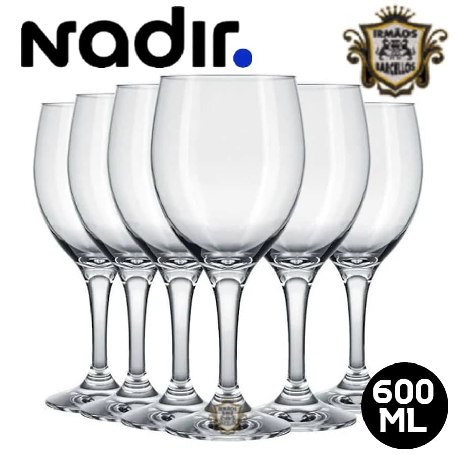 Conjunto De Taças De Vinho De Vidro 600ML Modelo Imperatriz Degustação - Taças De Vidro Para Agua Vinho Utensílios De Cozinha Copos Nadir