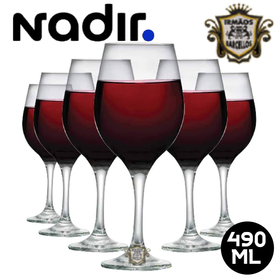 Conjunto De Taças De Vinho De Vidro 490ML Modelo Barone - Taças De Vidro Para Agua Vinho Utensílios De Cozinha Copos Nadir