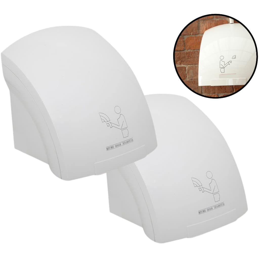 Kit 2 Secadores De Mãos C/ Sensor Automático Infravermelho 1800w - Fluxo De Ar Quente Sem Papel - Combo Promocional