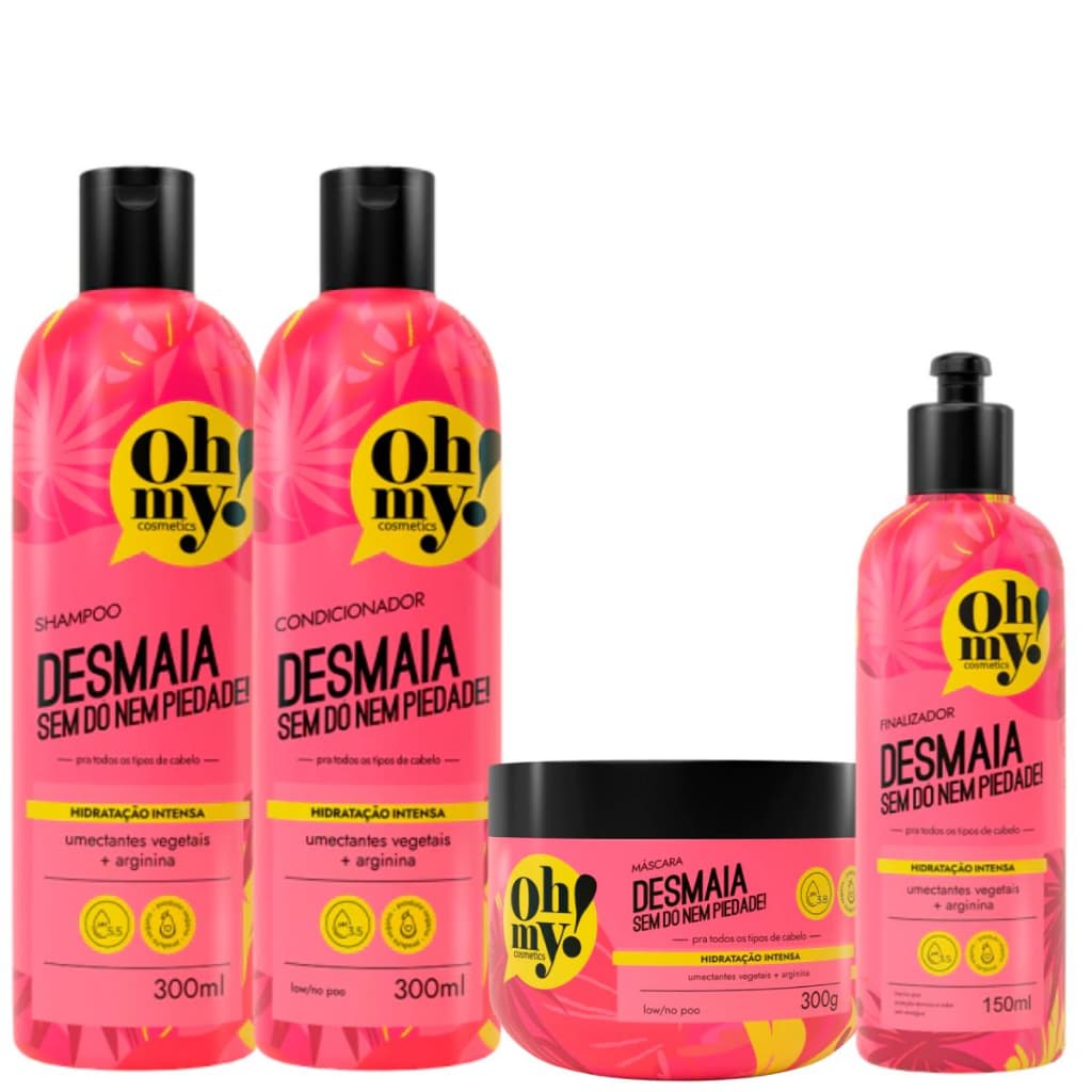 Kit Oh My! Desmaia Sem Dó Nem Piedade! Shampoo, Condicionador Máscara 300ml/g e Finalizador 150ml