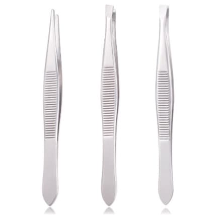Kit com 3 Pinças Para Design de Sobrancelha