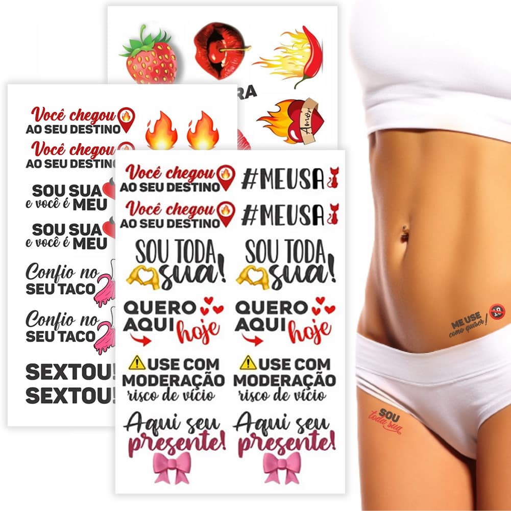 44 Tatuagens Temporarias Intima Pós Depilação - Tatuagem Falsa