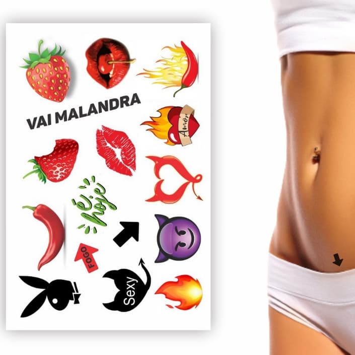 16 Tatuagens Temporárias Íntima - Tatuagem Depilação Partes Intimas