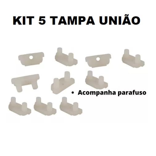 Kit 5 Tampa De União Porta Sanfonada De Pvc