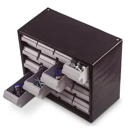 Gaveteiro Plástico Organizador MULTIUSO Com 16 Gavetas Médio para Cabos, Adaptadores, parafusos, etc 7000 TOY