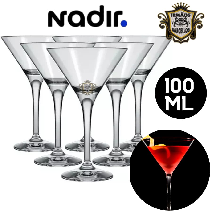 Conjunto De Taças De Vidro Modelo Dry Martini 100ML - Taça Coupe De Vidro Para Drinks Utensílios De Cozinha Copos Nadir