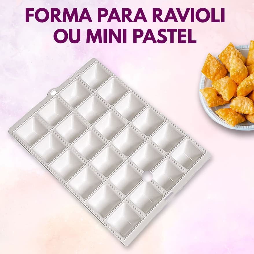 Forma Para Ravioli e Mini Pastel Faz 24 Recheado