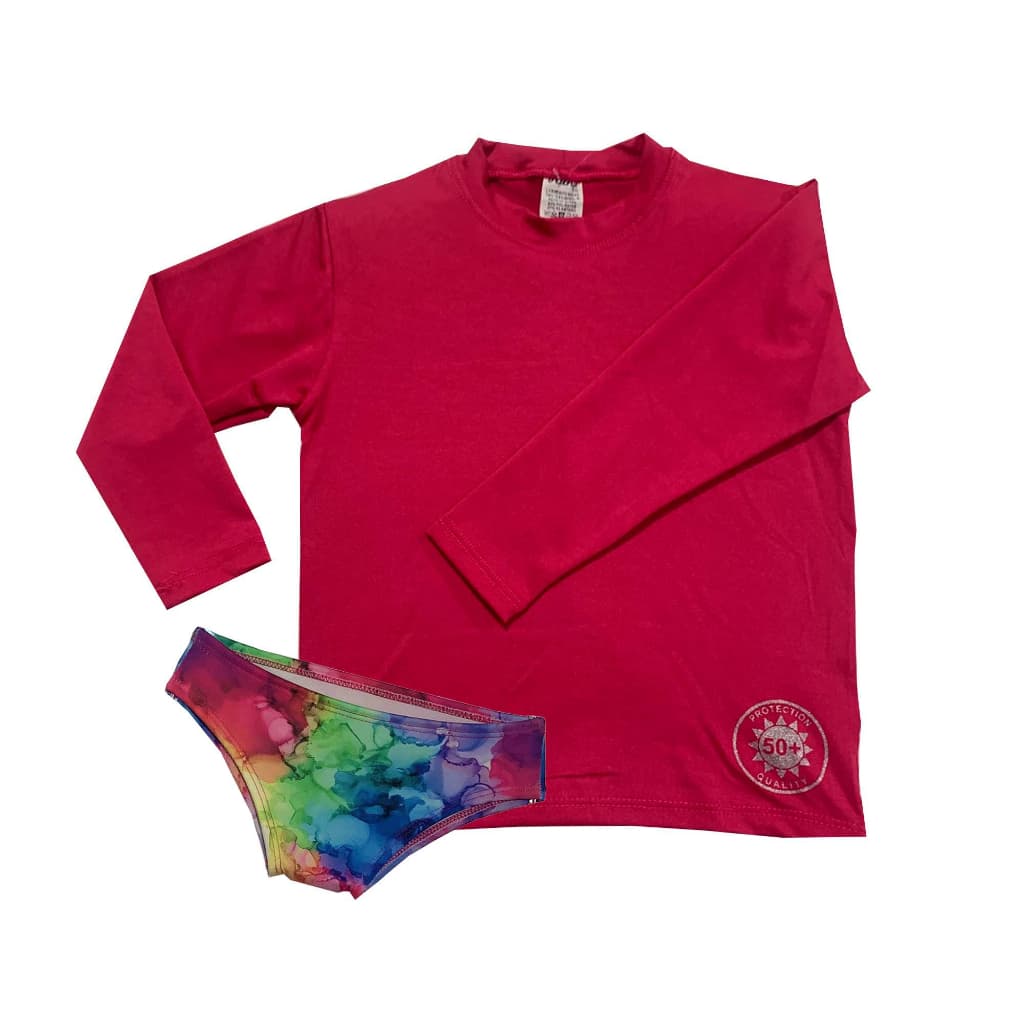 conjunto de proteção camisa + calcinha  praia/piscina infantil/juvenil