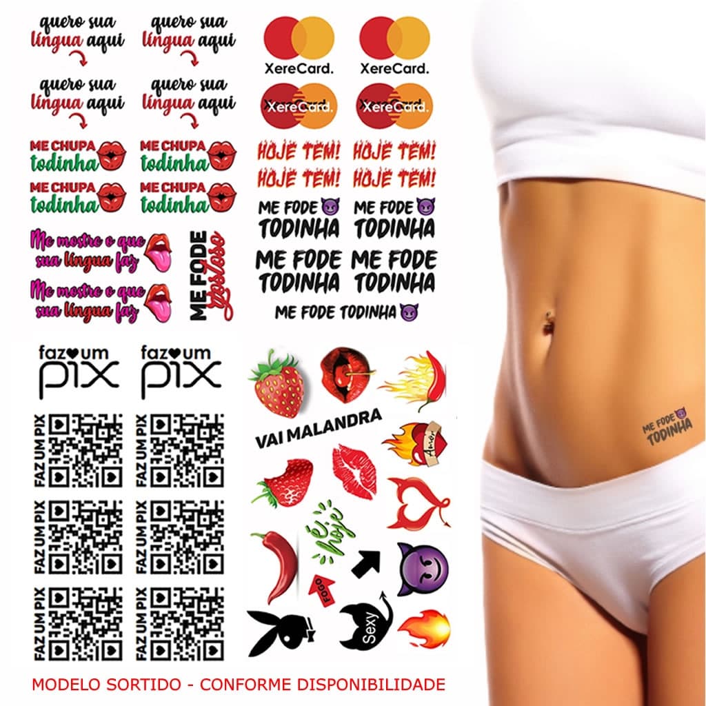 57 Tattoo Tatuagem Temporária - Tatuagem Intima Depilação SEX SHOP