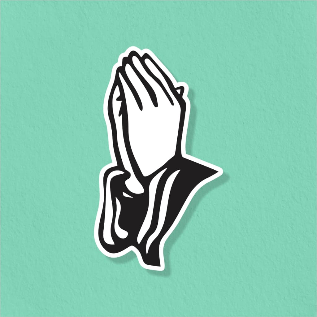 Adesivo_ Sticker _  Mãos Rezando