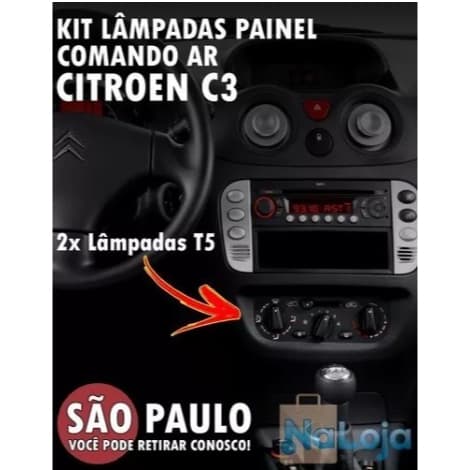 Lampadas Led Citroen C3 Painel Comando Ar E Relogio