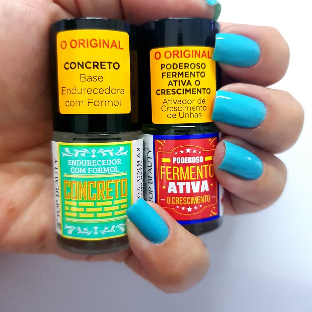 Kit SOS Unhas Base Concreto Endurecedor + Base Fermento - Top Beauty