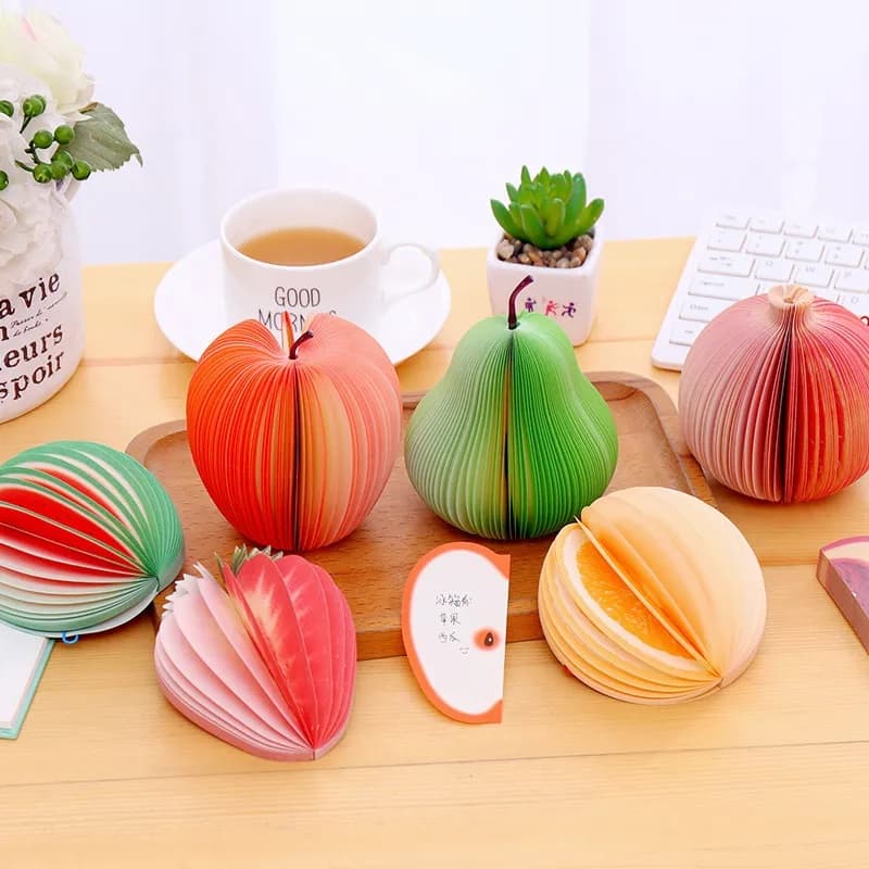 Bloco de Notas  anotações  em Formato de Frutas 3D Decorativo