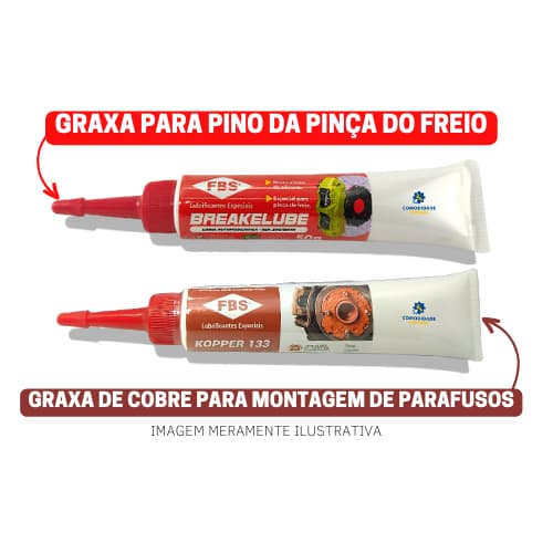 Kit Graxa Silicone Para Pino Da Pinça Freio E Graxa De Cobre