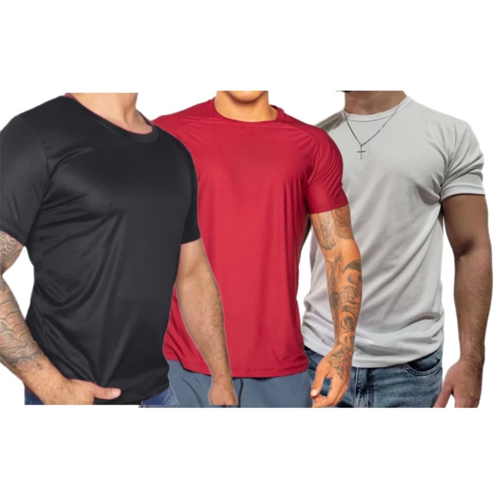 kit 3 Camiseta dryfit Treino  Academia Corrida Masculina Feminina Promoção Pronta Entrega
