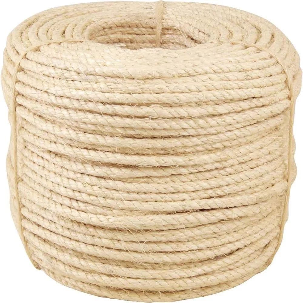 Barbante Fio 100% Sisal Arranhador Gato Artesanato Amarração 8mm Rolo com 10 ~ 30 Metros