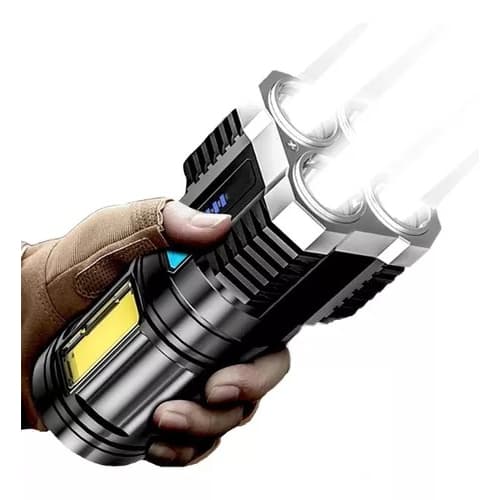 Lanterna tática mais forte do mundo Led Potente 1500m 4 Recarregável Usb Portátil Ultra Brilhante Com Uso Externo De Longo Alcance mt042 - 1