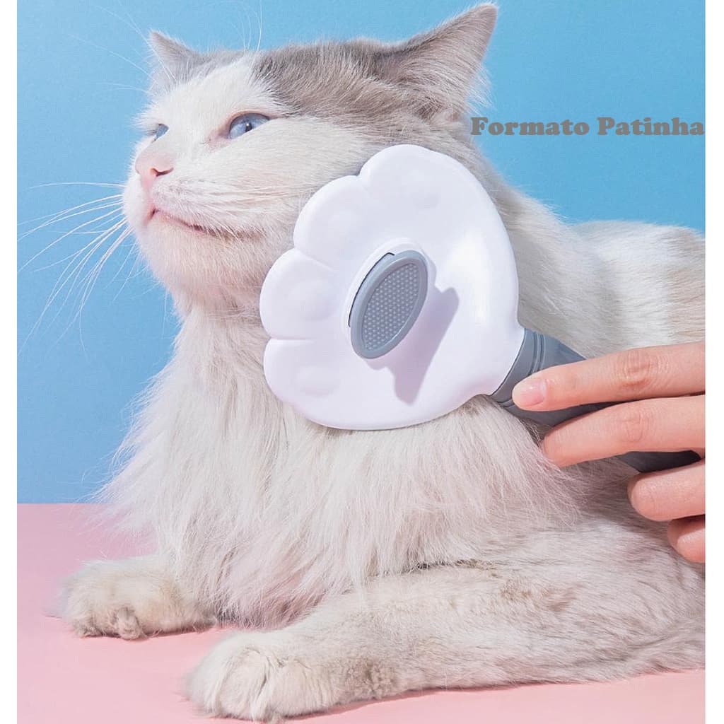 Escova Rasqueadeira Pente Pet Tira Pelos Cachorros E Gatos