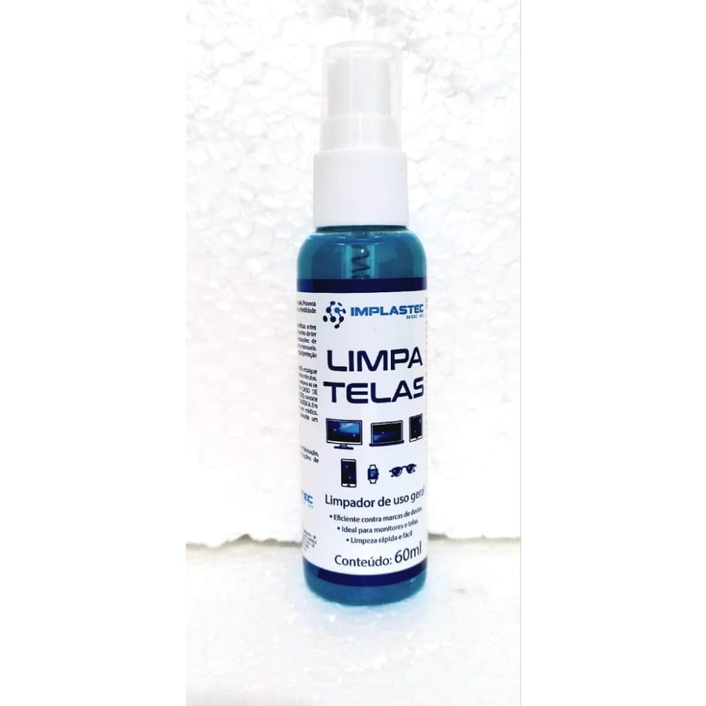 Limpa Telas Clean Spray 60ml Anti-risco Implastec ( Tv / Celular / Oculos / Relogio )