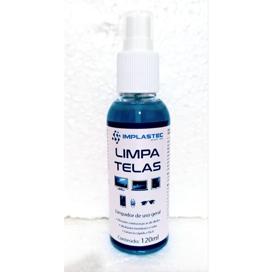 Limpa Telas Clean Spray 120ml Anti-risco Implastec ( Tv / Celular / Oculos / Relogio )
