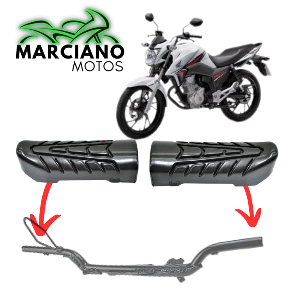 Borracha de Estribo Pedaleira Dianteira Apoio Moto CG Fan 160 par