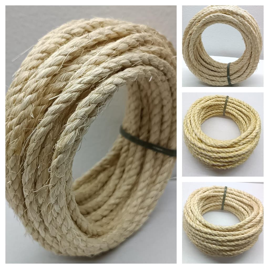 Corda Sisal 6mm para Arranhador de gato - Artesanato - Uso Geral - 10 metros