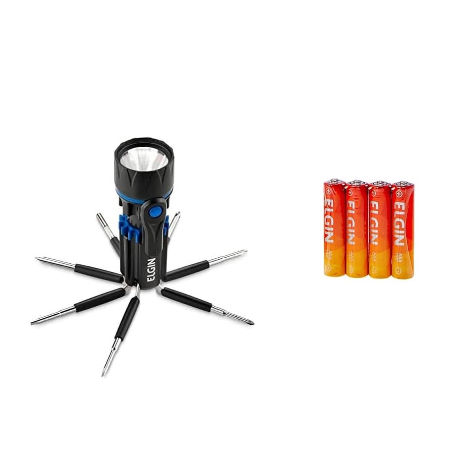 Lanterna Led Versátil C/ 8 Chaves Integradas / iluminação auxiliar - Lanterna portátil 8 em 1 Elgin c/ pilhas