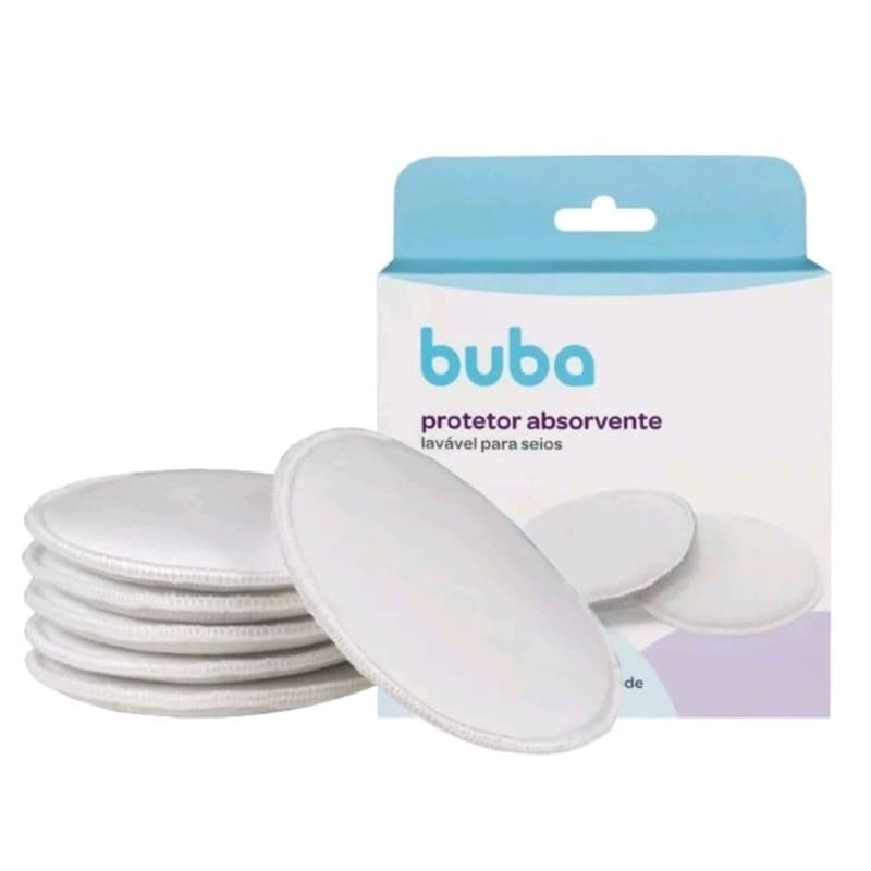 kit 6 Absorventes para Seios reutilizável Lavável Buba