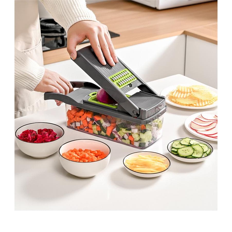 Profissional Multiuso Cozinha Slicer Aço Inox 12 em 1 Fatiador Cortador Ralador De Legumes Verduras Frutas Alimentos