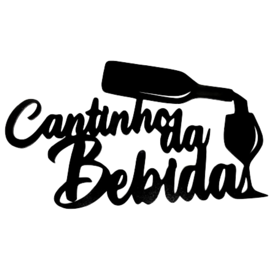Cantinho da BEBIDA Decoração Bar, Cozinha, Churrasco, Drink em MDF 3mm Preto