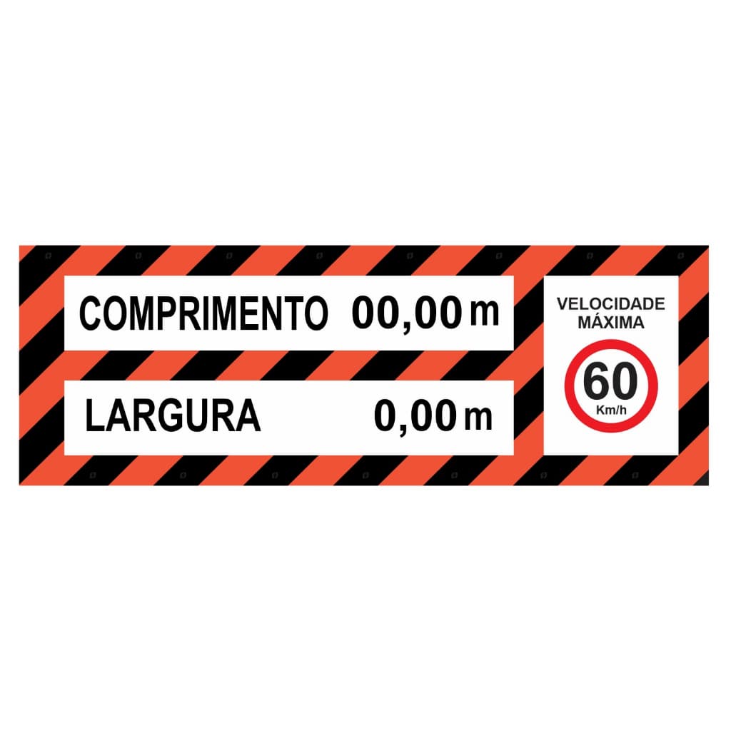 Faixa Refletiva Caminhão Comprimento Largura Velocidade Largura Excedente