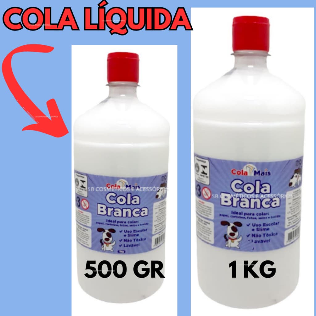 Cola Branca Para Slime / Escolar 500g E 1Kg Cola Mais para papel foto tecido