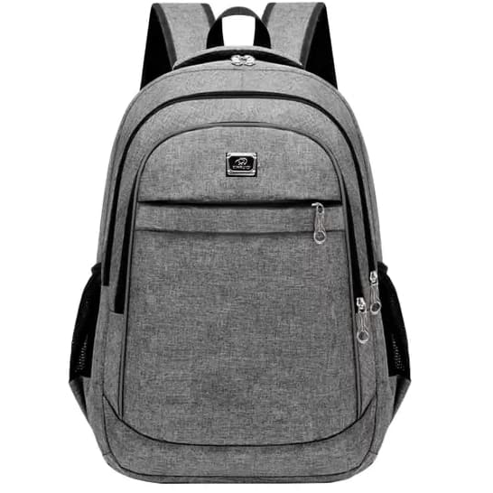 Mochila Unissex Notebook Resistente Água para Viagem ou Escola Cinza