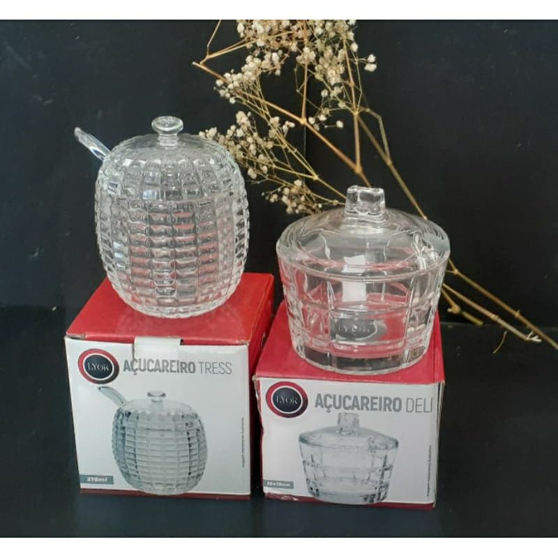 Açucareiro de cristal - Modelos: Tress -Deli -  Marca Lyor