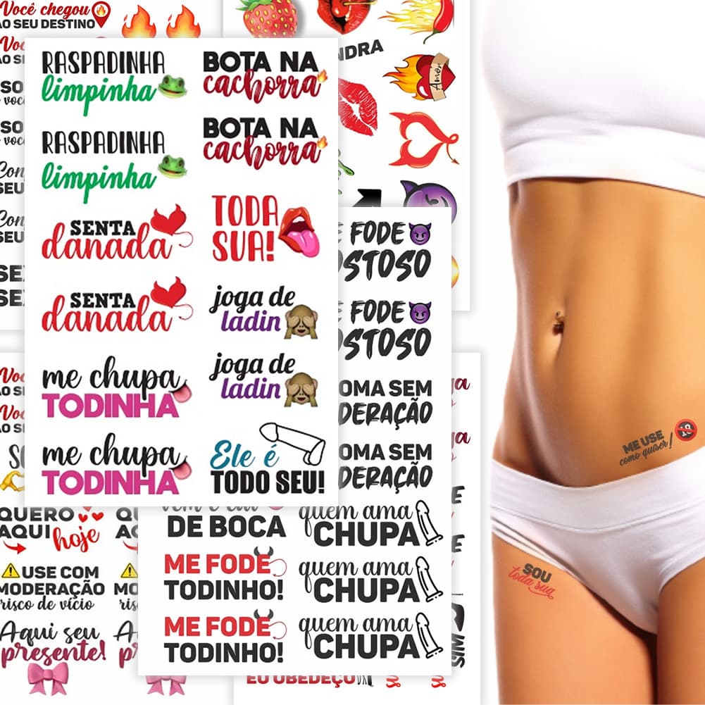 84 Tatuagens Temporária SEX SHOP Femininos Sexual Tatuagens Íntima