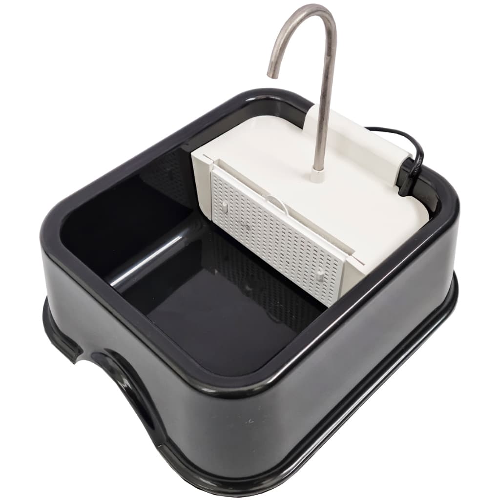 Fonte Bivolt Quadrada Filtragem E Retendo Impurezas Pets Bebedouro Black Bivolt 1,5L Furacão Pet