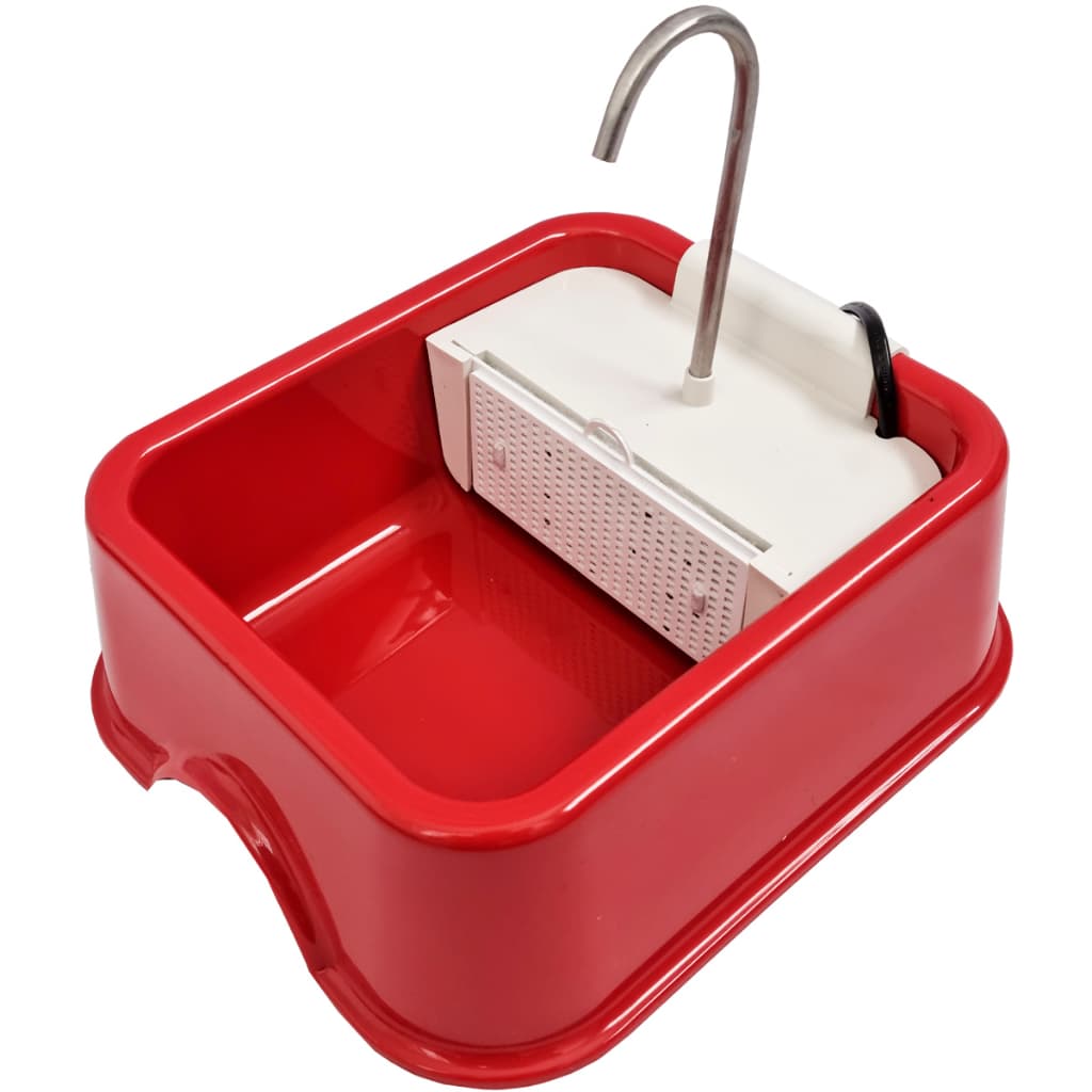 Fonte Bebedouro Silencioso Previne Doenças Renais Quadrada Vermelho Bivolt Refresca Pet 1,5L Furacão Pet