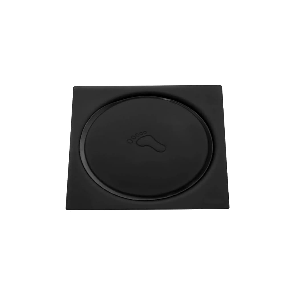 Ralo Click Inteligente 9,4 x 9,4 cm ou 10 x10cm Inox Piso Banheiro Quadrado Preto Fosco