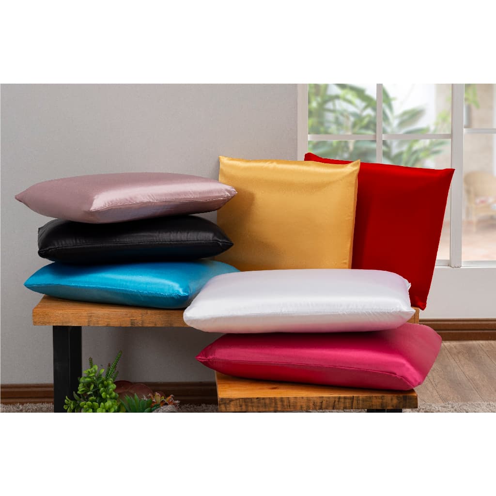 Kit 02 Fronhas de Cetim (1 Par) Anti Frizz Macio 50cm x 70cm